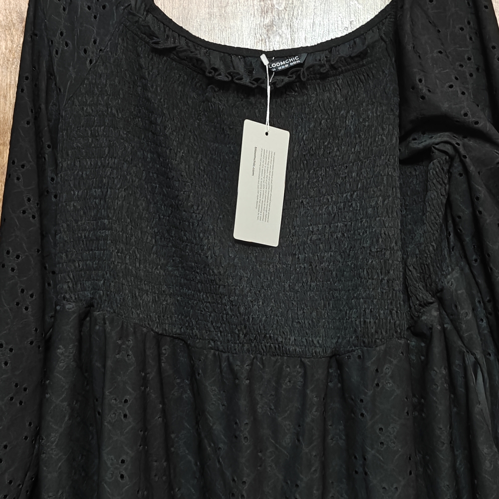 BloomChic Black Long Sleeve Dress - Picture 2 of 7